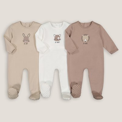 Pack of 3 Sleepsuits in Cotton Interlock LA REDOUTE COLLECTIONS