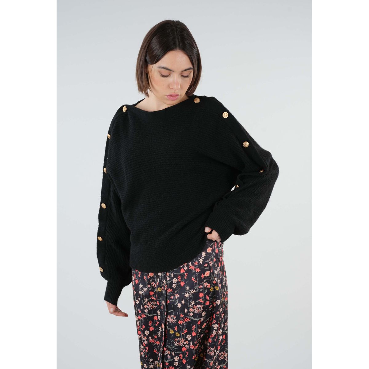 Pull noir brillant La Redoute