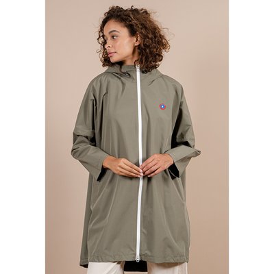 Liberté Recycled Long Cape with Hood and Zip Fastening FLOTTE