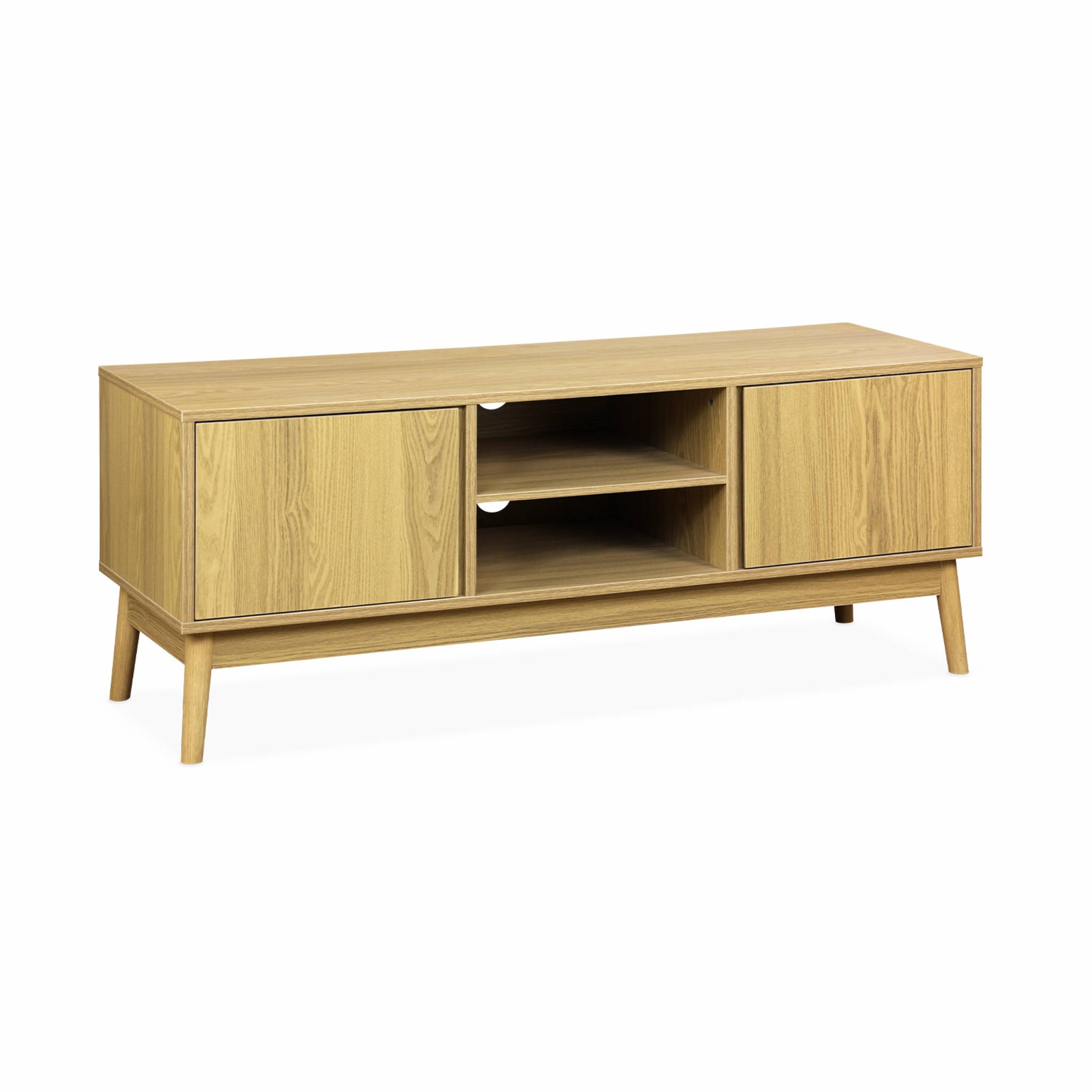 Meuble TV décor bois 2 portes 120cm DUNE, SWEEEK