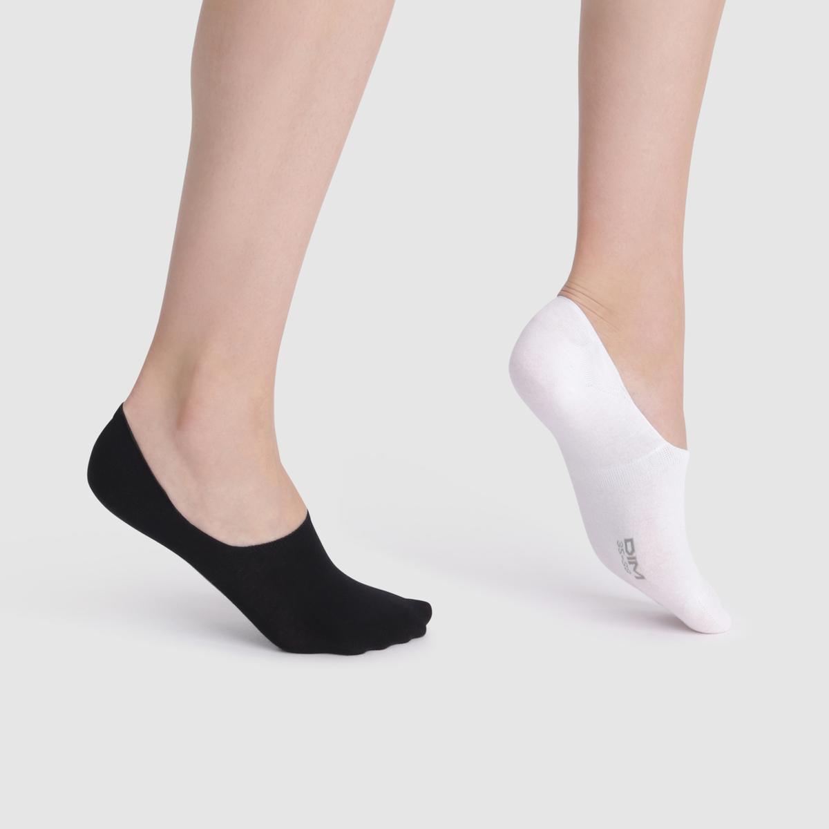 Image of Pack of 2 Pairs of Invisible Trainer Socks in Cotton Mix