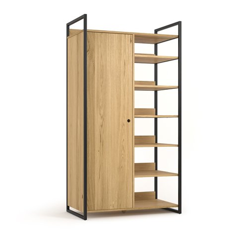 Módulo armario con 1 puerta ropero con 6 estantes hiba madera/metal La  Redoute Interieurs