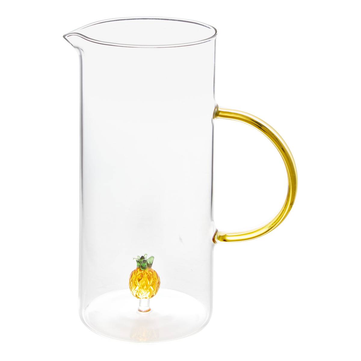 Carafe en verre borosilicate avec poignée colorée NELYA, ATMOSPHERA