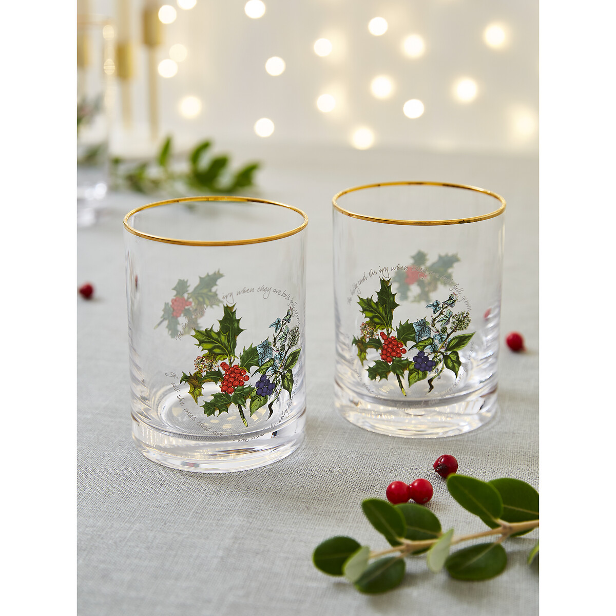 christmas double old fashioned glasses