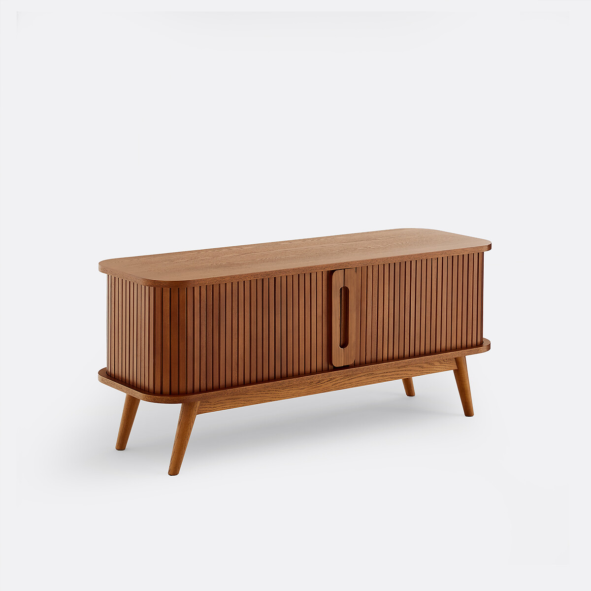 Meuble TV en frêne et plaqué, 2 portes coulissantes, largeur 120 cm, WAPONG, LA REDOUTE INTERIEURS
