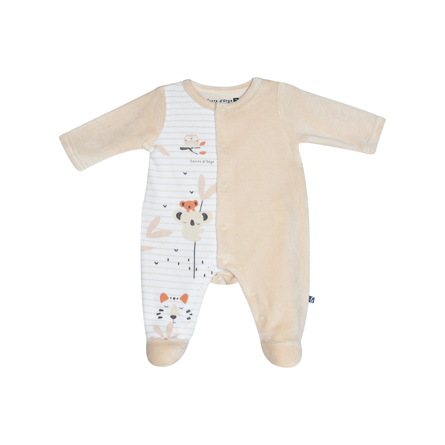 Dors bien ludo velours rase ouverture devant naissance, SUCRE D'ORGE