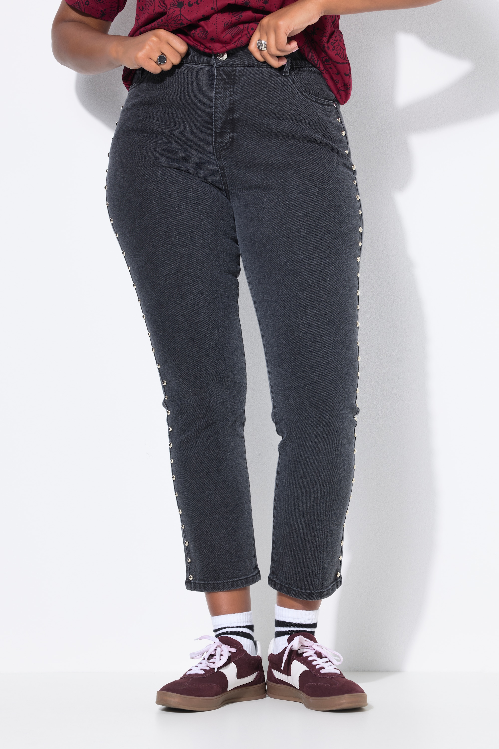 Jean Mom coupe 5 poches à taille élastique, STUDIO UNTOLD
