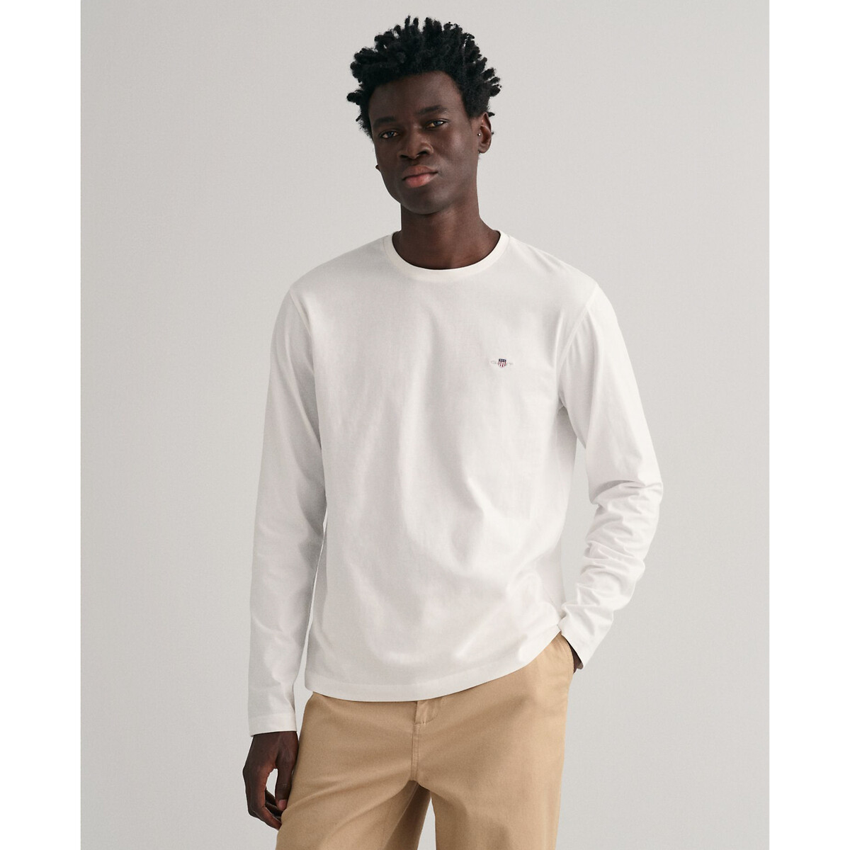 Image of Cotton Regular T-Shirt with Long Sleeves