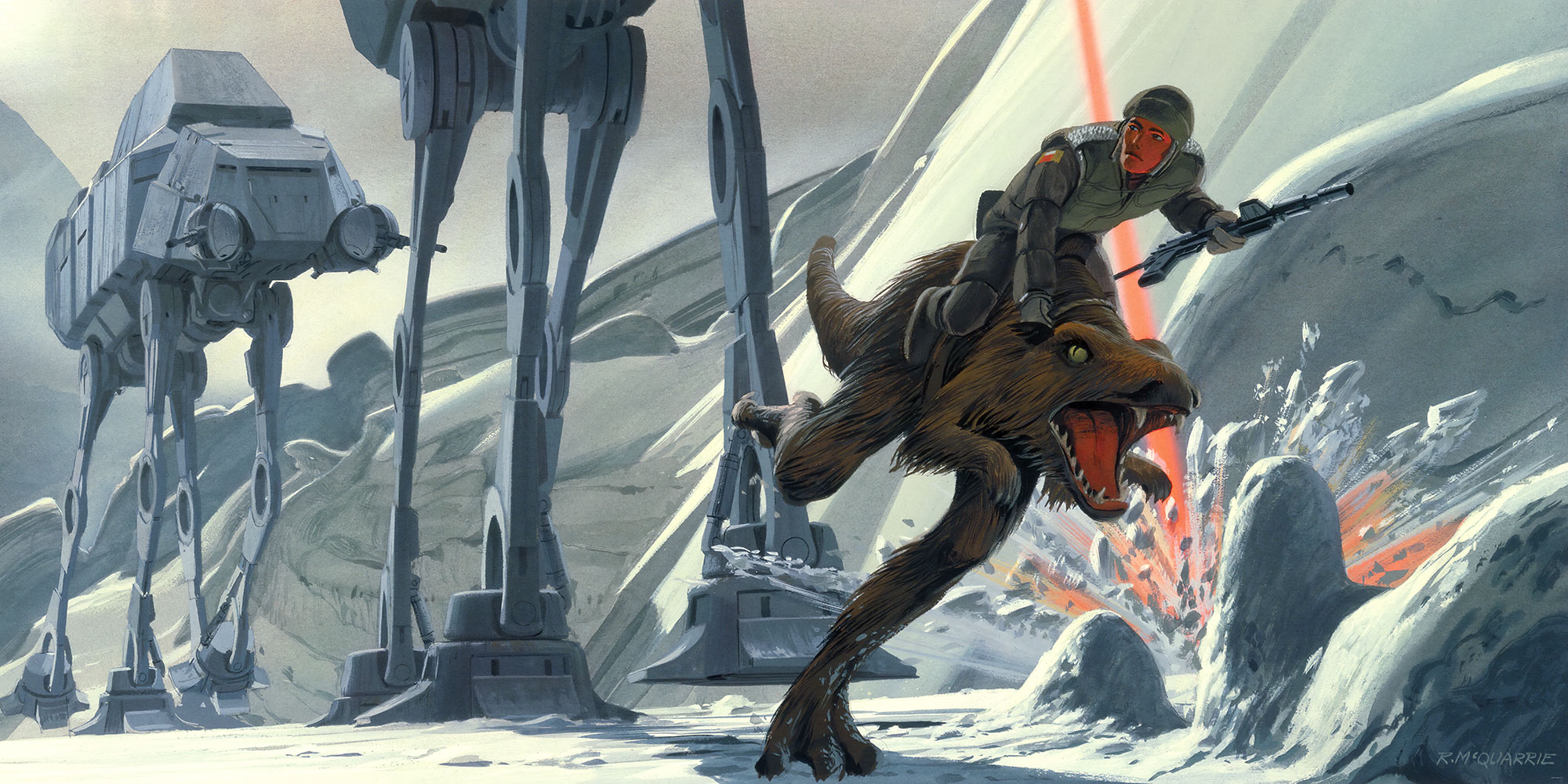 Papier peint Komar - Star Wars Classic RMQ Hoth Battle Ground - 500 x 250 cm, HEXOA