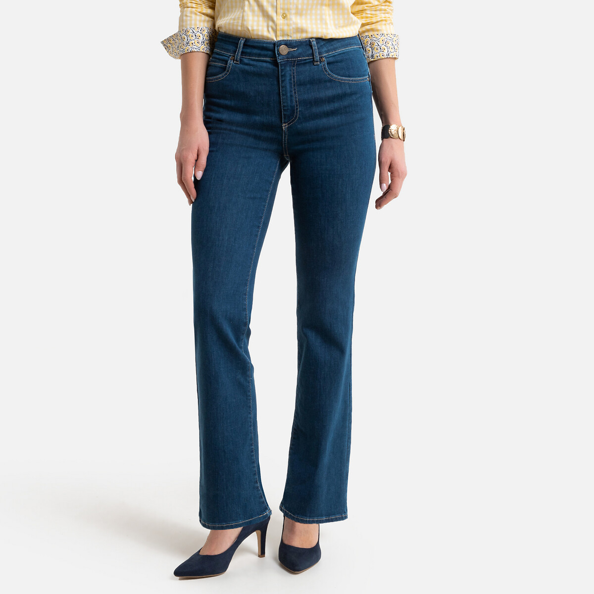 Jean bootcut slim gainant et remodelant La Redoute Femme Vêtements Pantalons & Jeans Jeans Bootcut jeans 