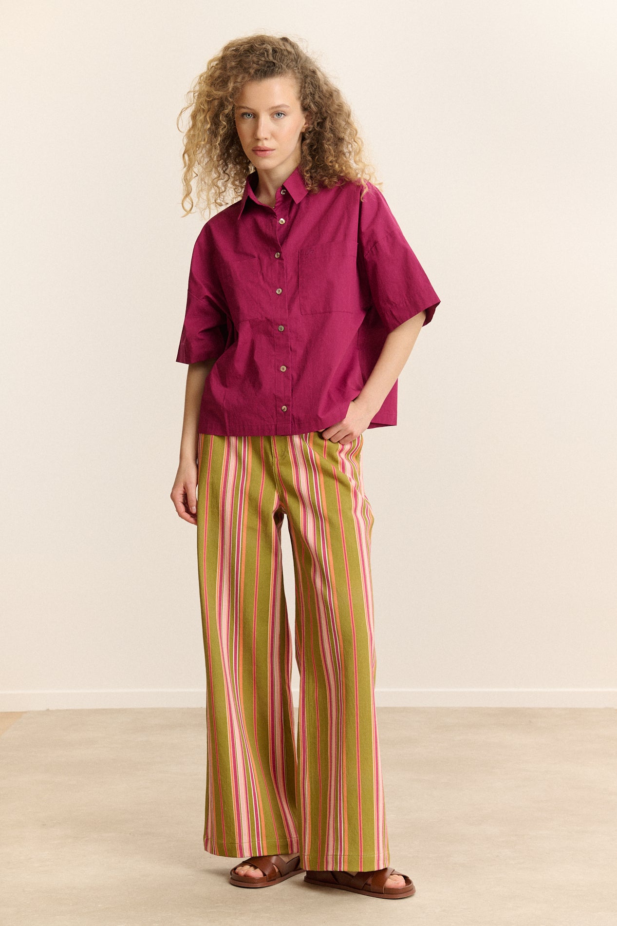 Chemise manches courtes en popeline CELINE, GARANCE PARIS 