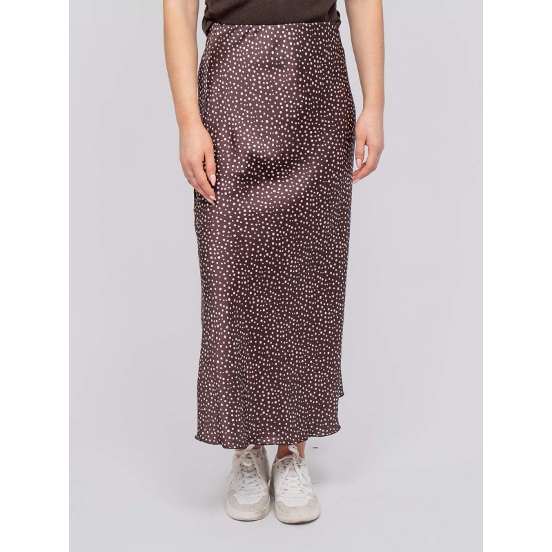 Jupe Longue Satin Motif Pois Xoril, DONA LISA