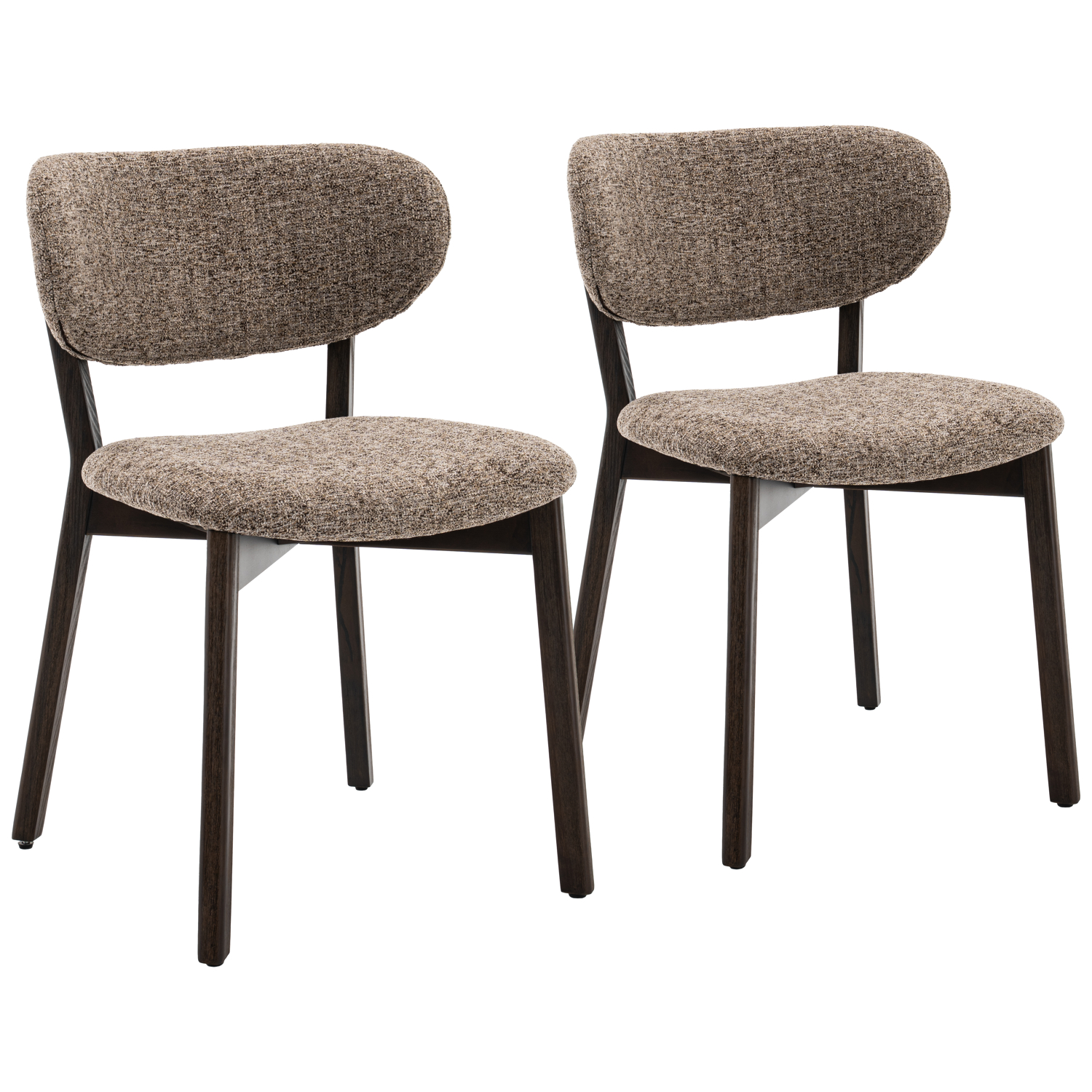 Lot de 2 chaises en bois et tissu chiné, AURA, HAPPY GARDEN