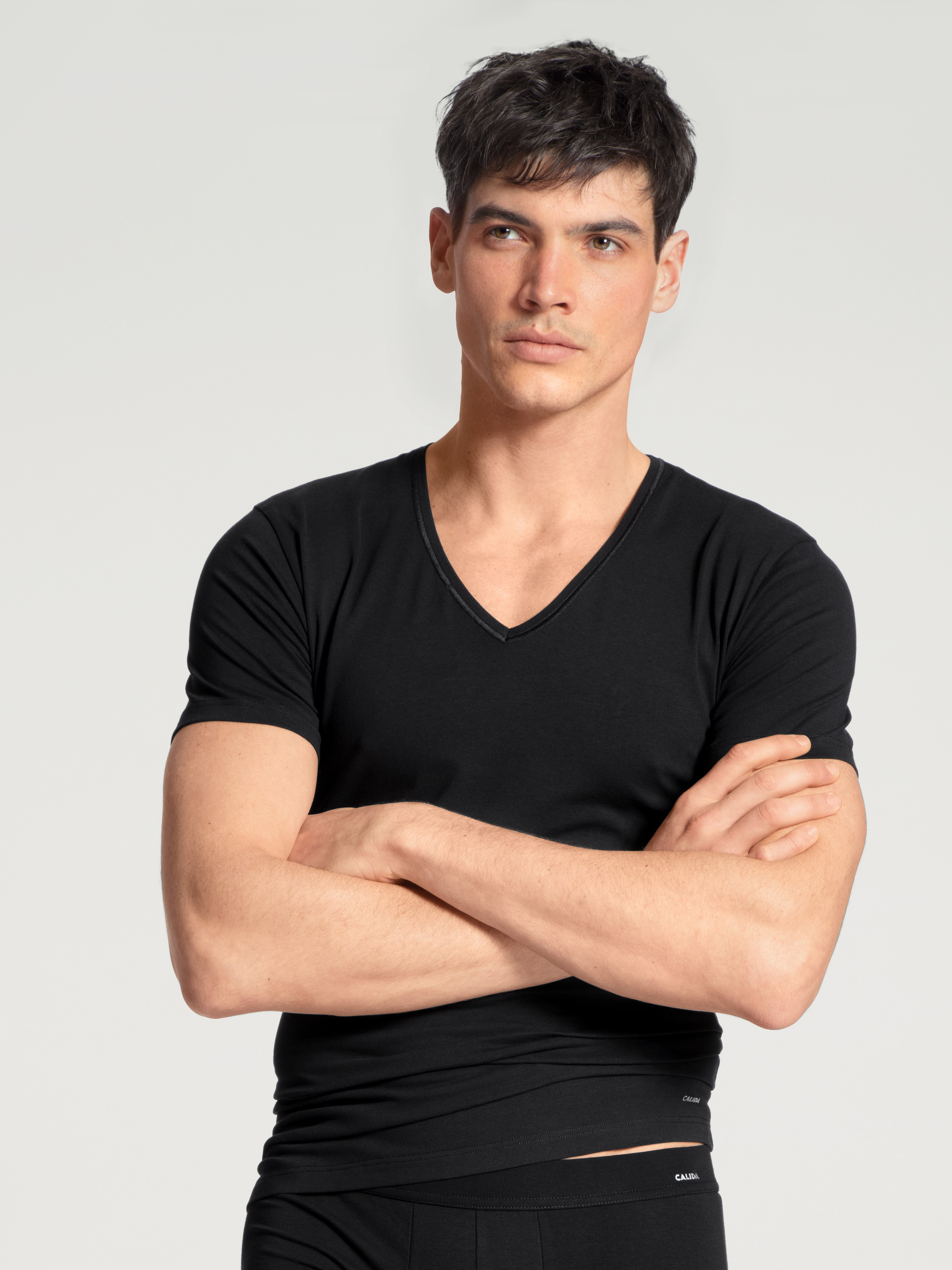 V-Shirt manches courtes Coton COTTON CODE, CALIDA