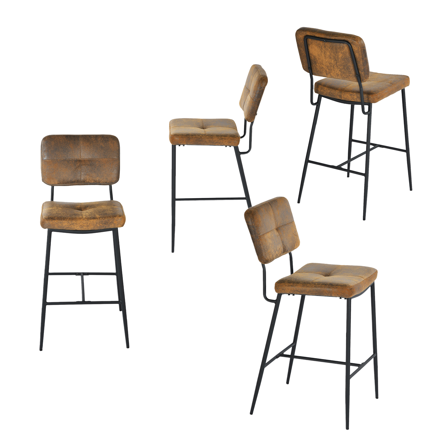 Lot de 4 tabouret de bar rétro vintage, INDEPENDENCE, MEUBLES COSY