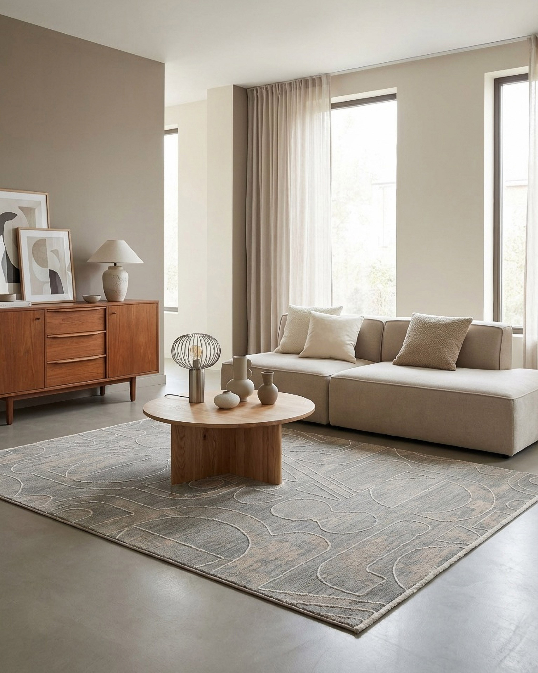 WECONhome Beatle-B par Esprit, tissé machine, tapis poils courts, motif graphique avec effet relief, certifié OEKO-TEX® , Beatle-B, ESPRIT