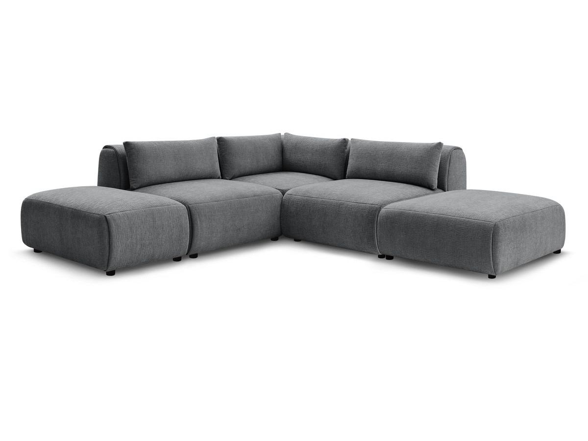 Canapé modulable 5 places en tissu texturé, JEANNE, BOBOCHIC