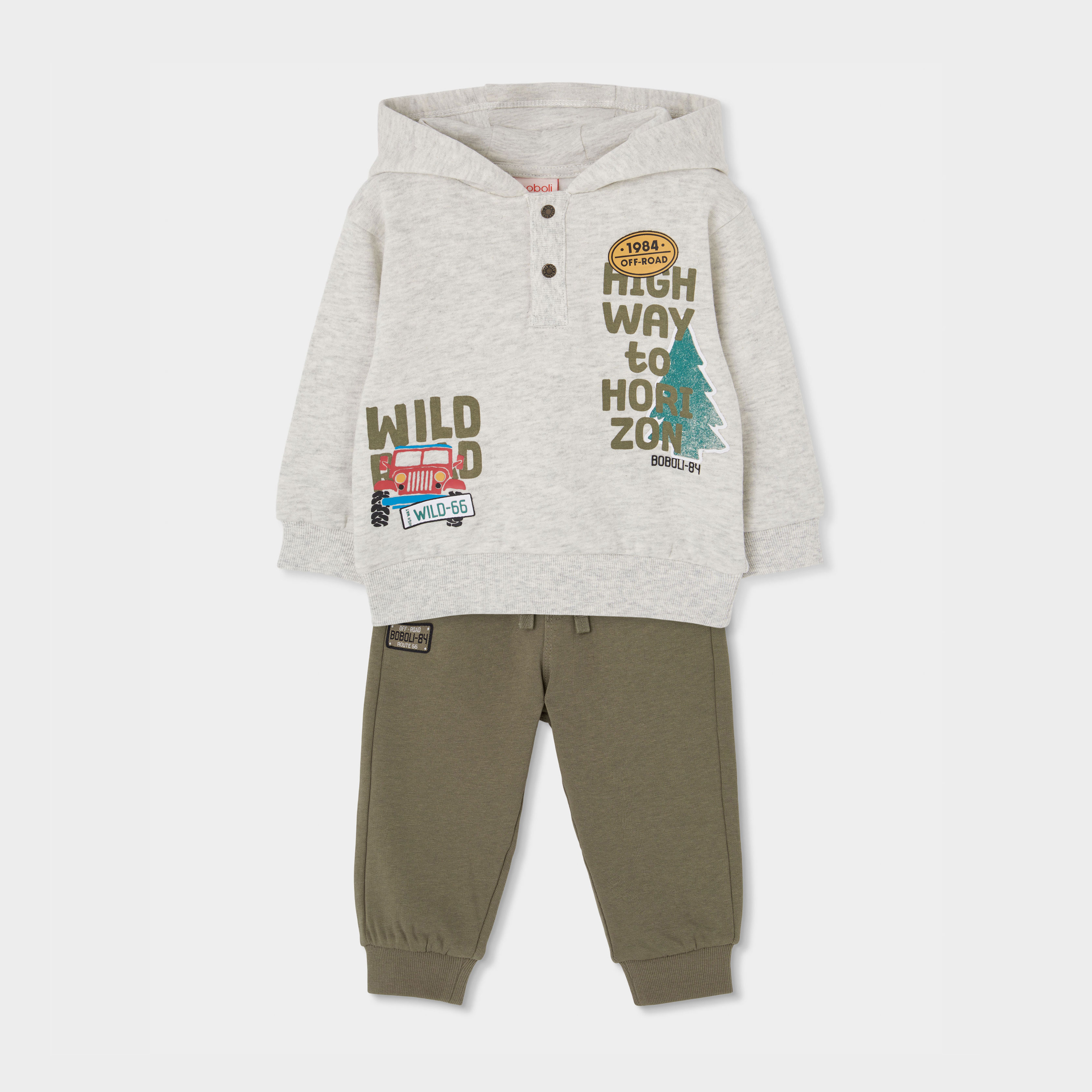 Ensemble garçon molleton imprimé off-road, BOBOLI
