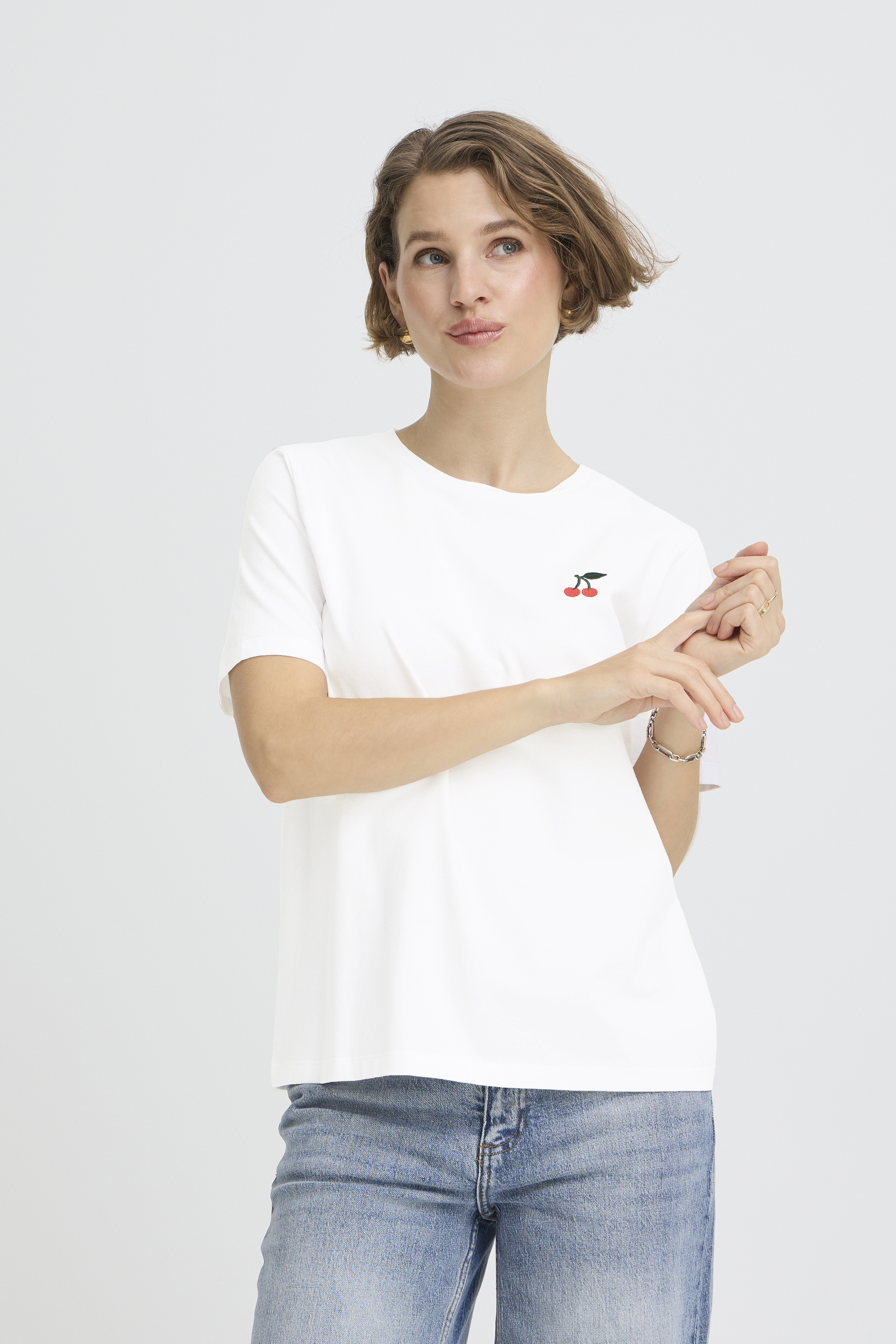 T-shirt manches courtes, coupe droite, col rond, B.YOUNG