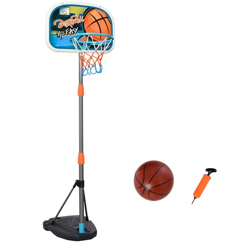 Panier de basket-ball sur pied hauteur réglable 1,26 - 1,58 m + accessoires  orange Homcom