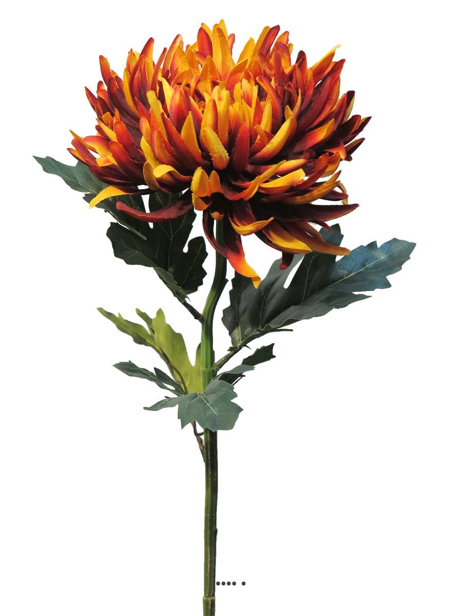Chrysanthème artificiel, H 63 cm Orange, ARTIFICIELLES