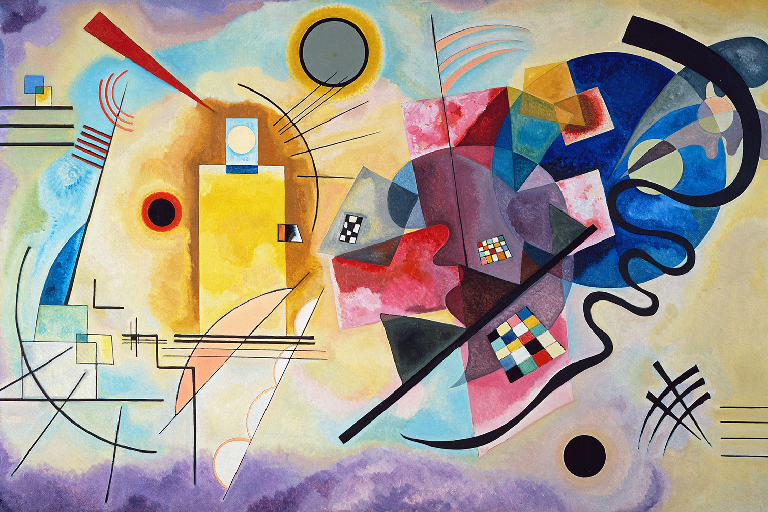 Tableau célèbre Kandinsky Jaune, Rouge, Bleu, HEXOA