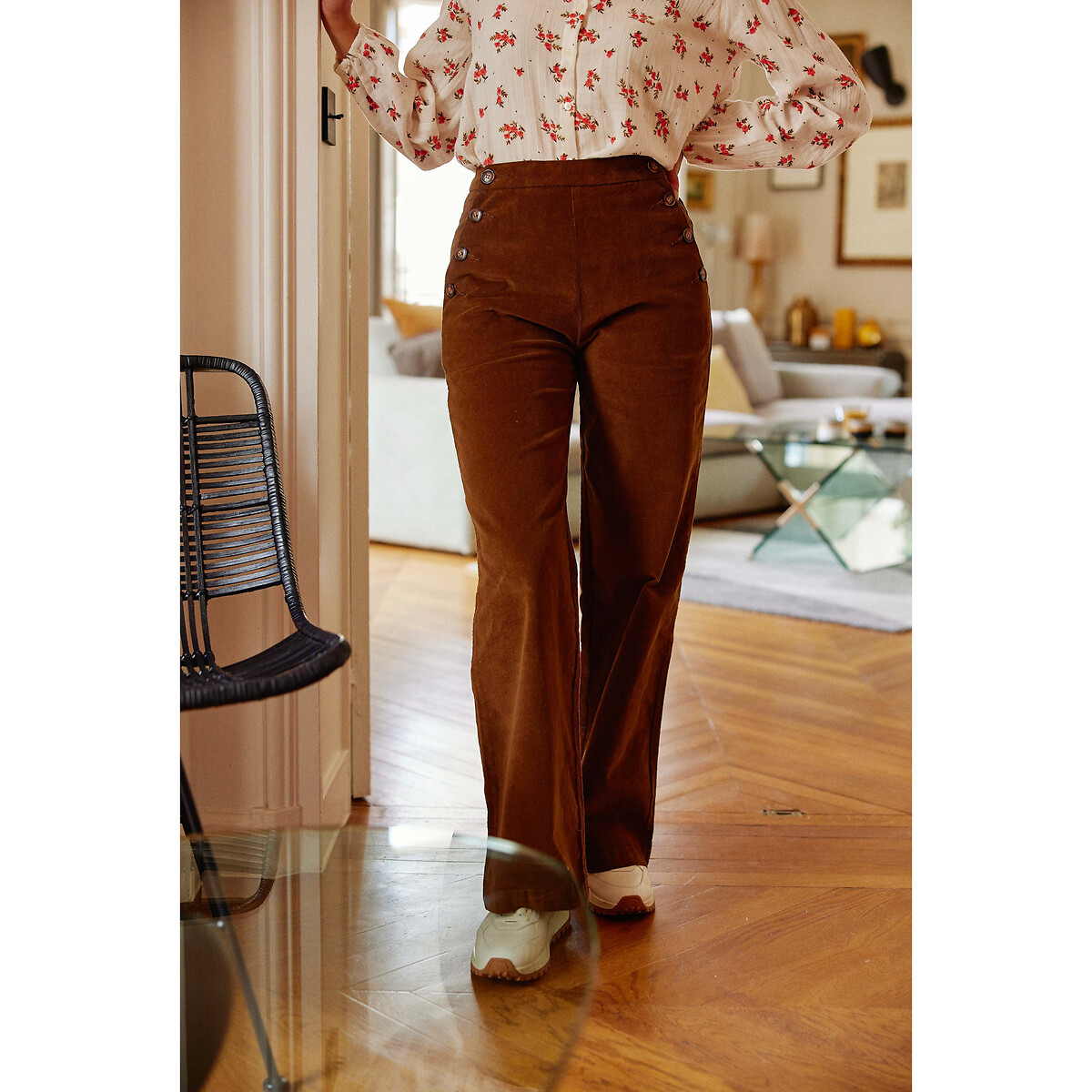 Cady Flared Sailor Trousers in Corduroy