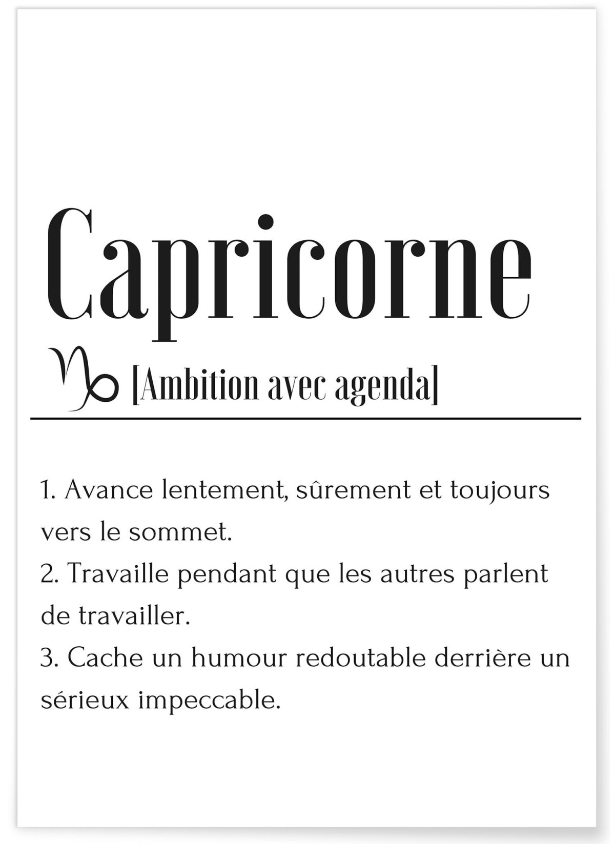 Affiche Définition Capricorne, L'AFFICHERIE