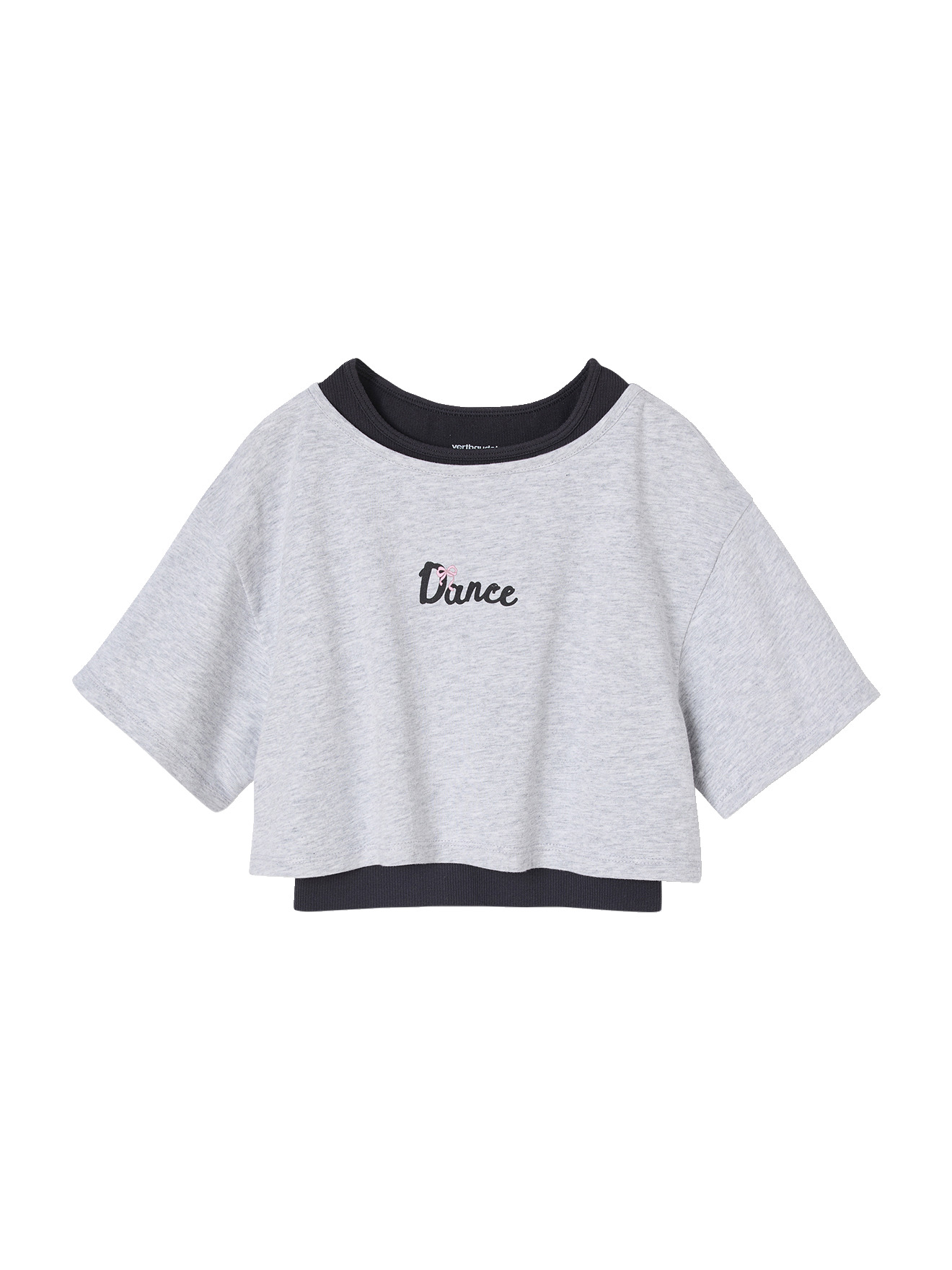 Tee-shirt sport cropped 2 en 1 avec brassière, VERTBAUDET