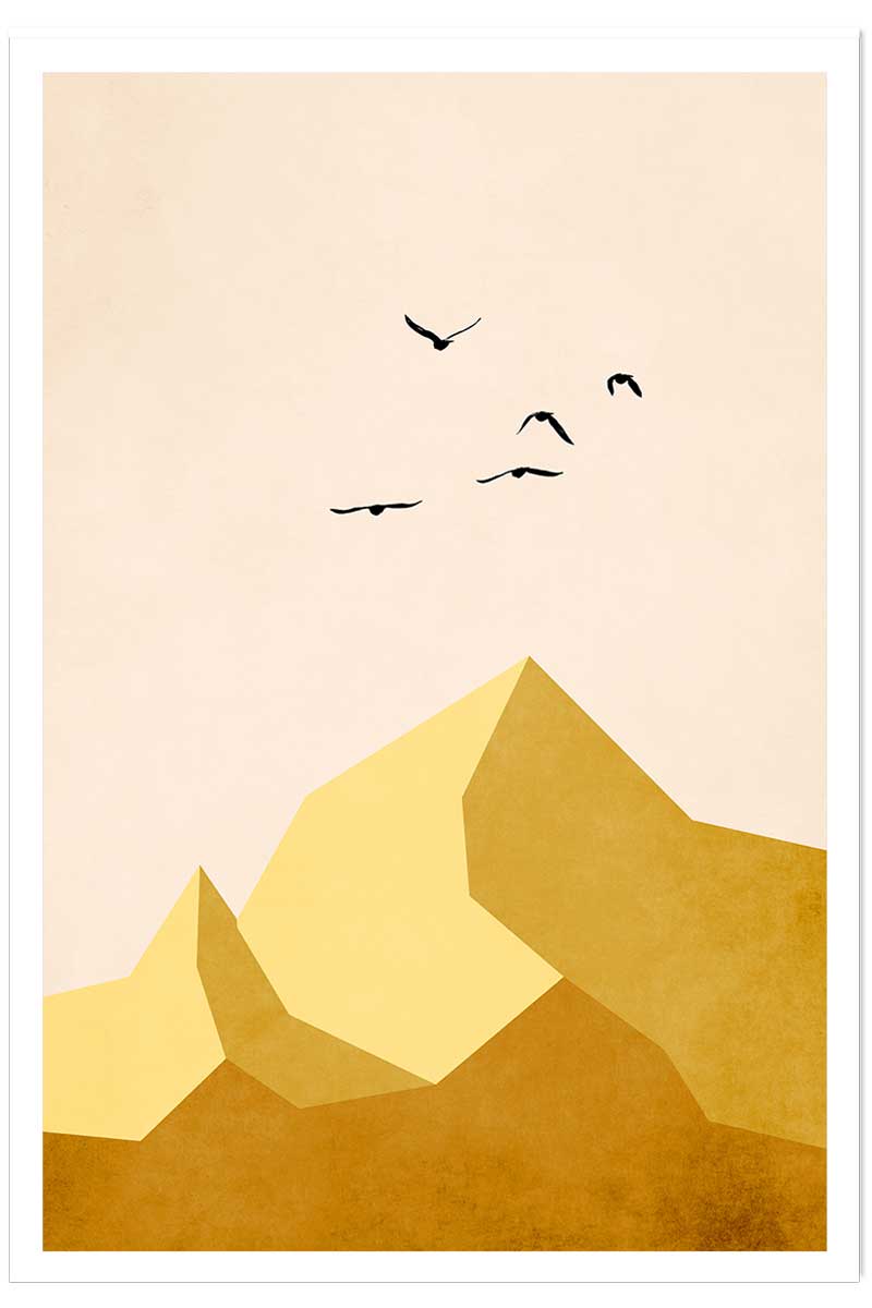 Affiche graphique ""Zugspitze Montagne"", HEXOA