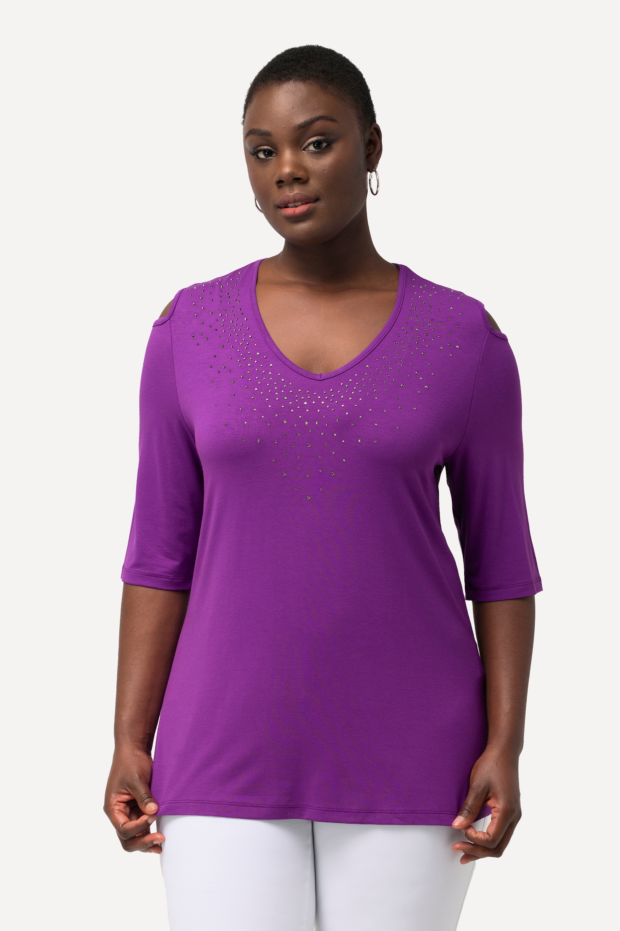 T-shirt, étoiles fantaisies, coupe évasée, ULLA POPKEN