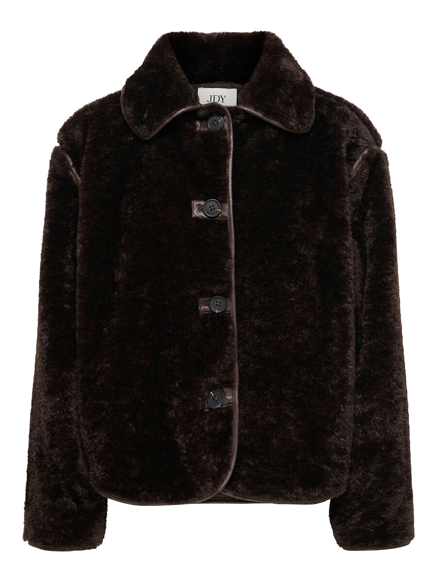 Manteau boutonné en imitation fourrure, JDY