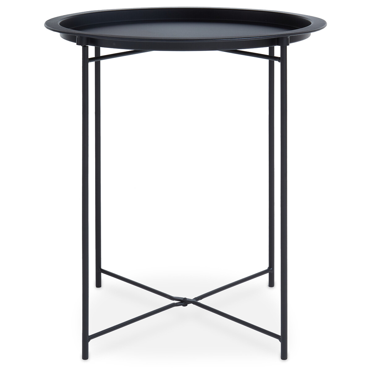 Jett Industrial Metal Round Tray Side Table, SO'HOME