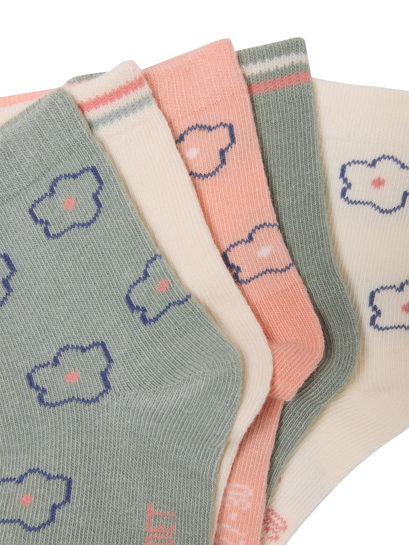 VERTBAUDET Lot De 5 Paires Mi-Chaussettes Bébé Fille | Dentelle | Coton Oeko-Tex | Taille Unique