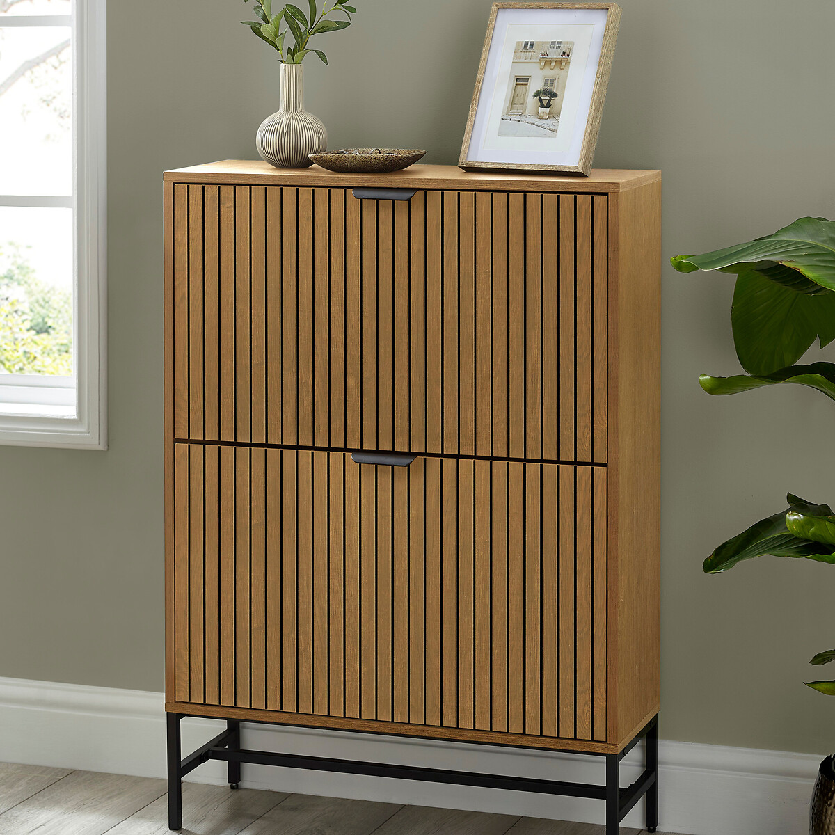 Sira 2 Drop-Down Doors Shoe Cabinet, SO'HOME