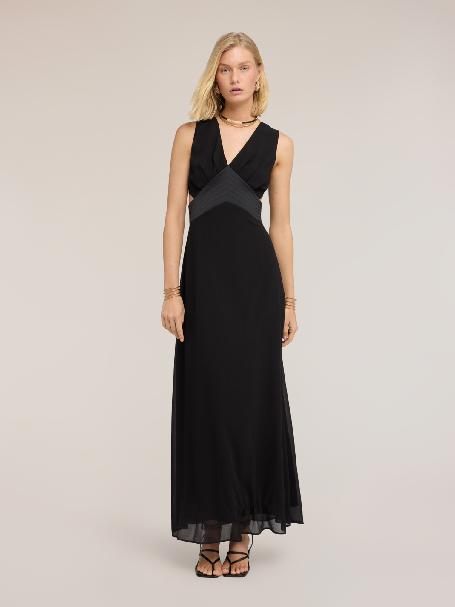 Robe longue avec découpes, MOTIVI
