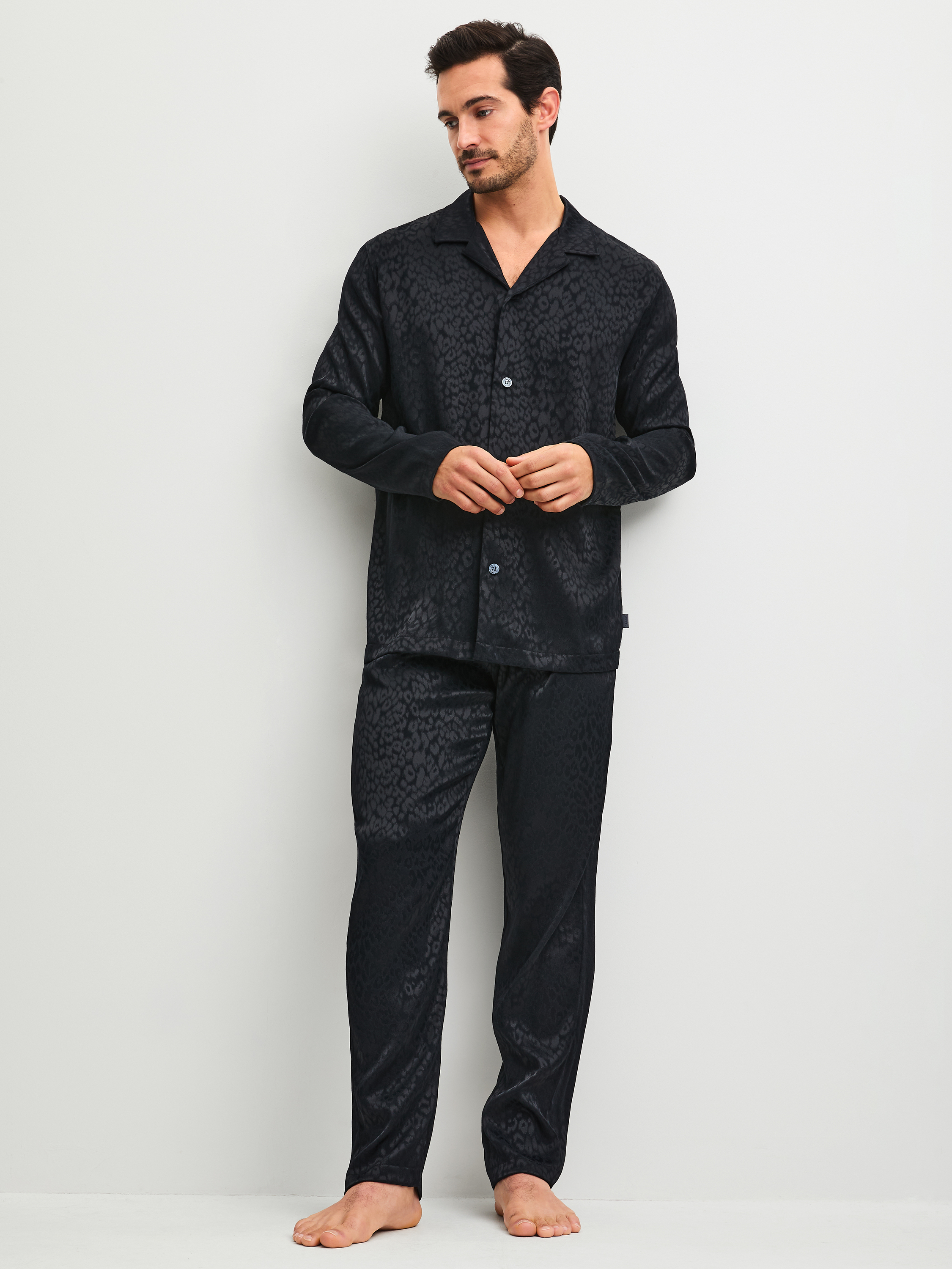 Pyjama boutonné manches longues Viscose WOVEN JACQUARD, CALIDA