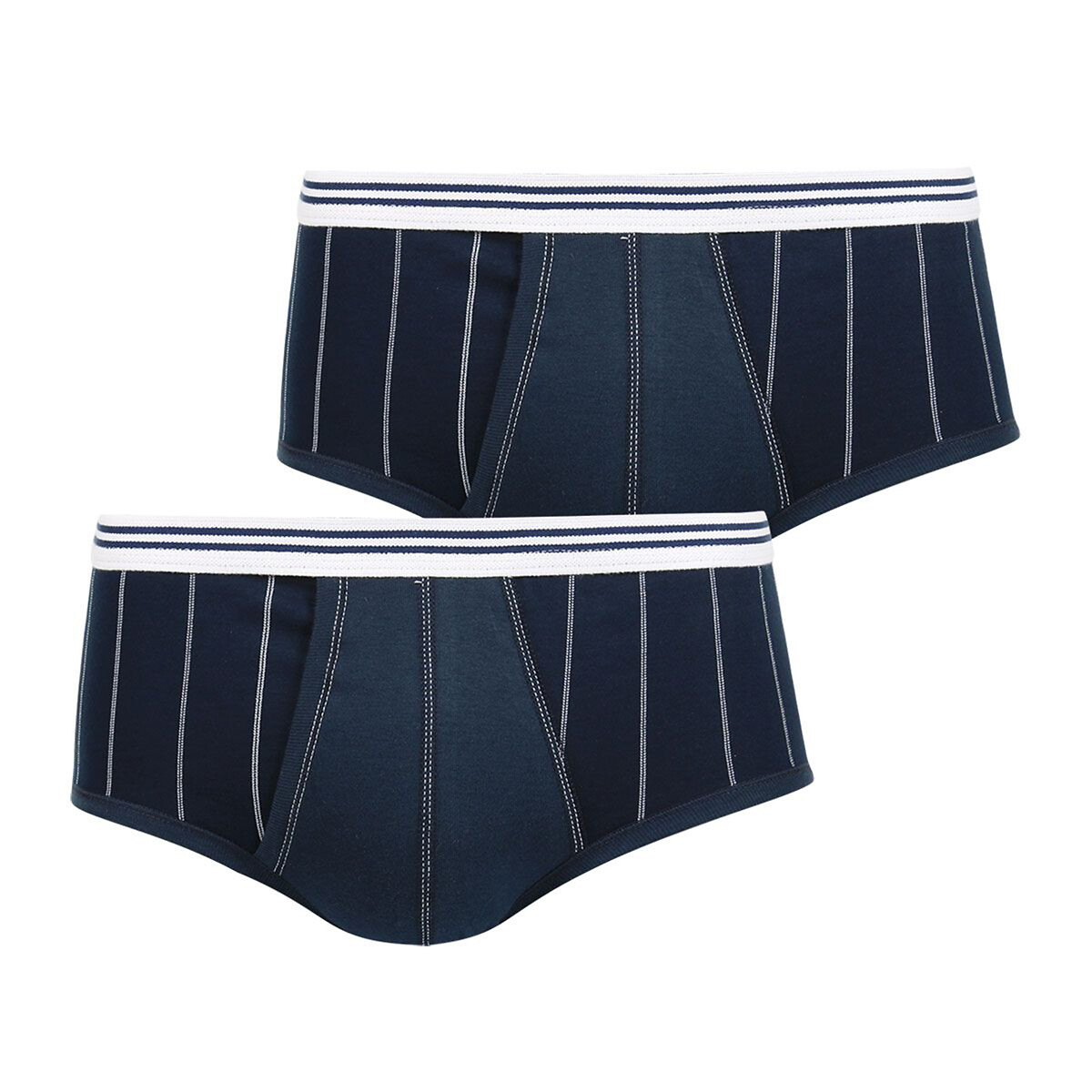 Image of Pack of 2 Crotchless Briefs in Mercerised Cotton Mix