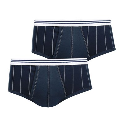 Pack of 2 Crotchless Briefs in Mercerised Cotton Mix EMINENCE