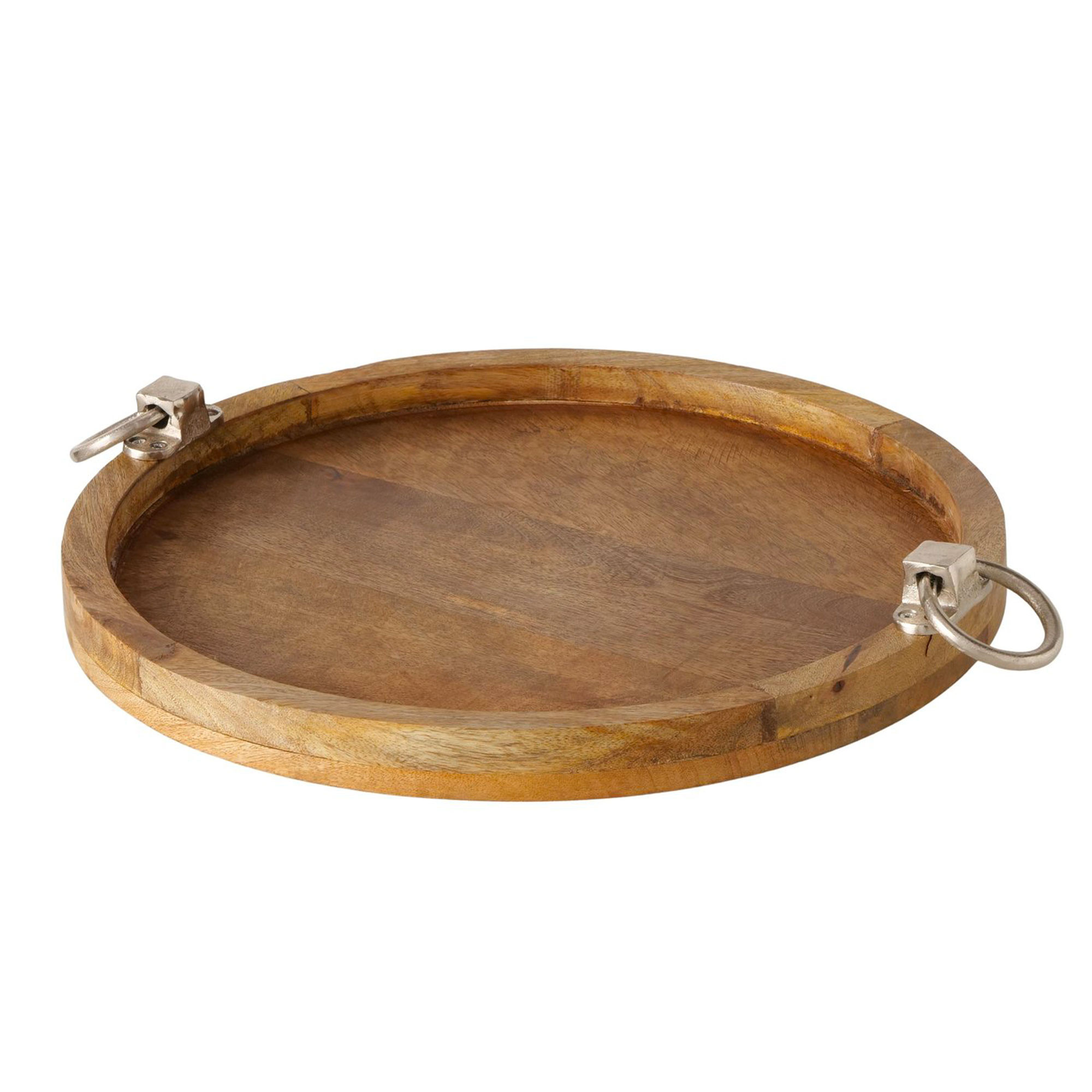 Plateau présentation rond en bois de manguier 45x45x7cm, WADIGA