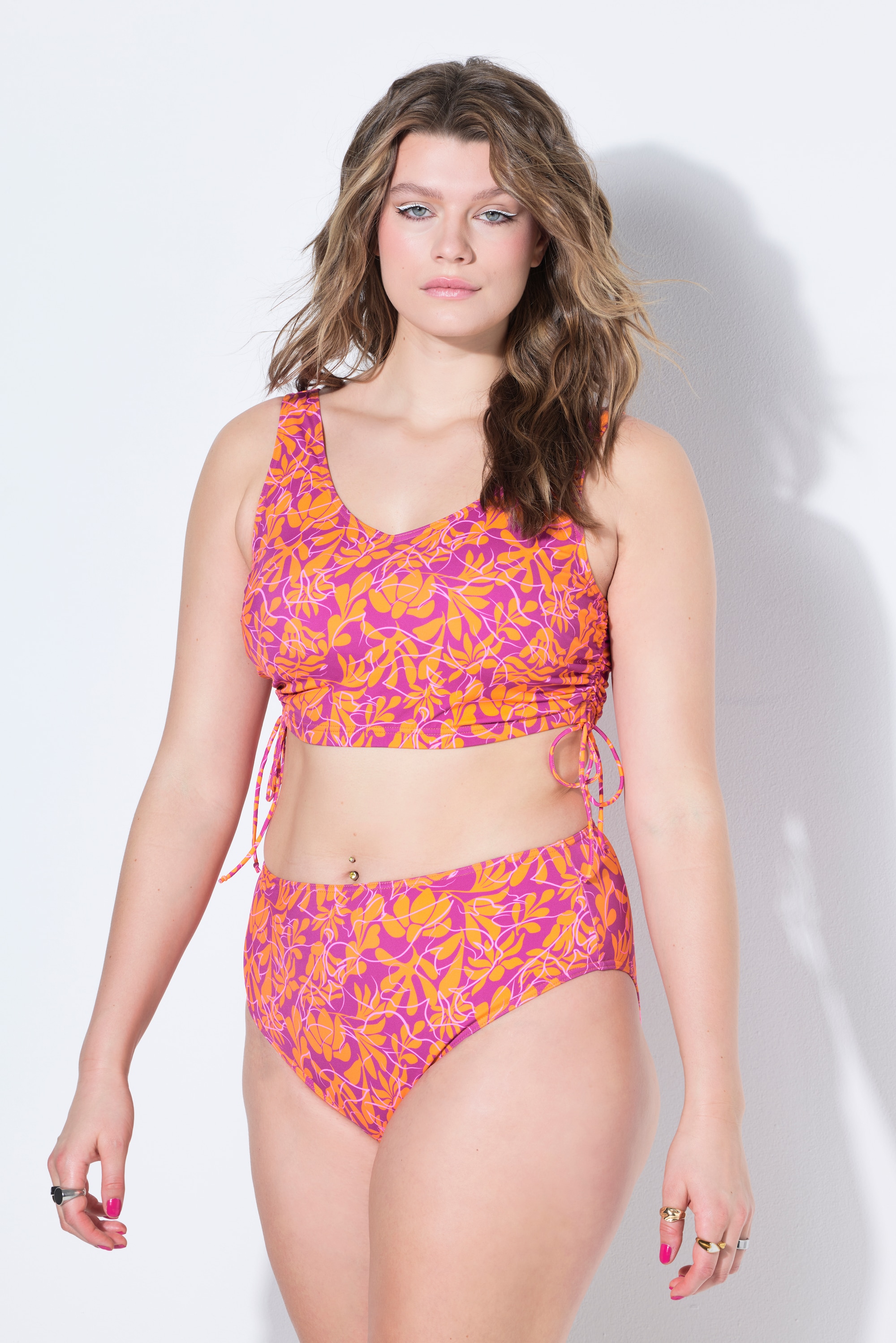 Haut de bikini, bonnets souples, fleurs néon, STUDIO UNTOLD