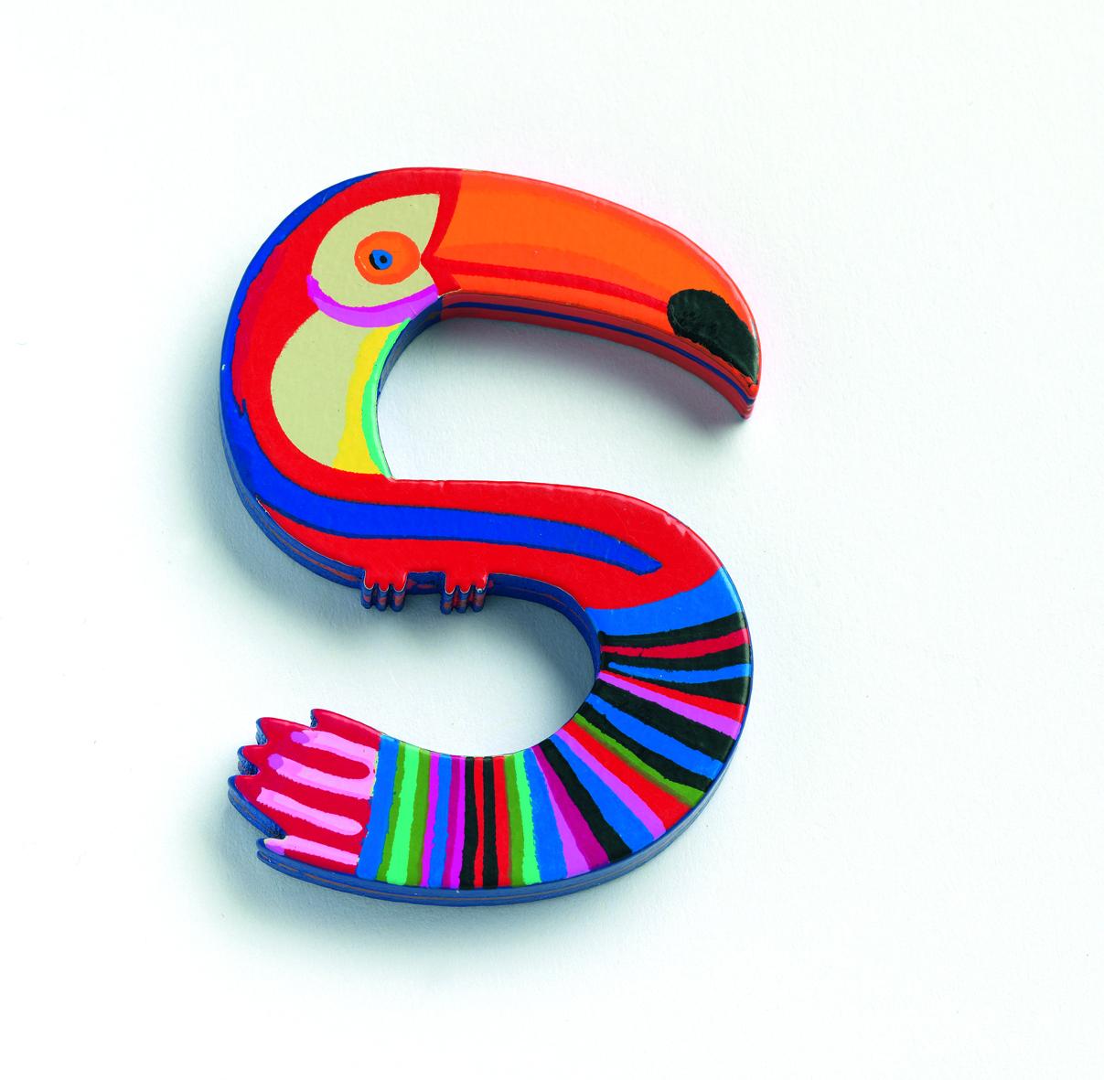 Lettre animaux en bois S, DJECO