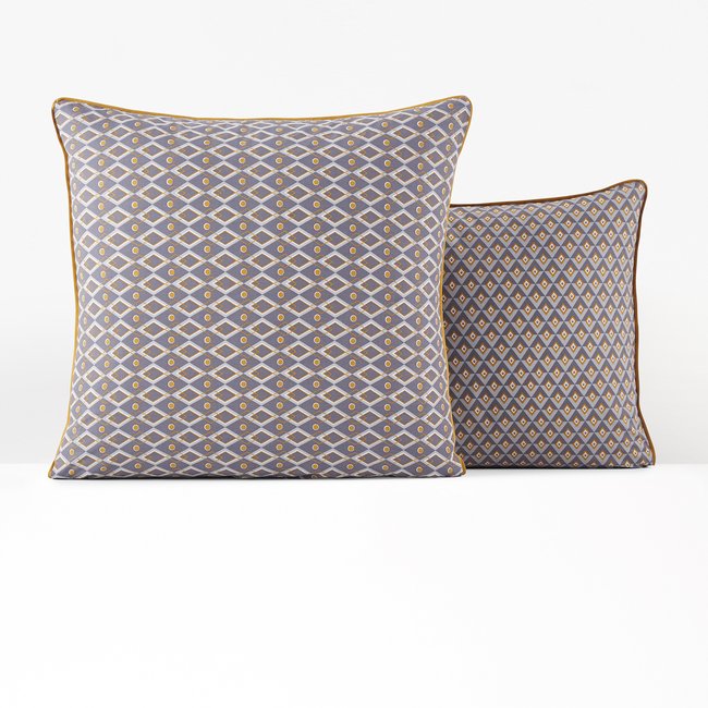 Pallazzo Geometric 100% Cotton Pillowcase, grey print, LA REDOUTE INTERIEURS