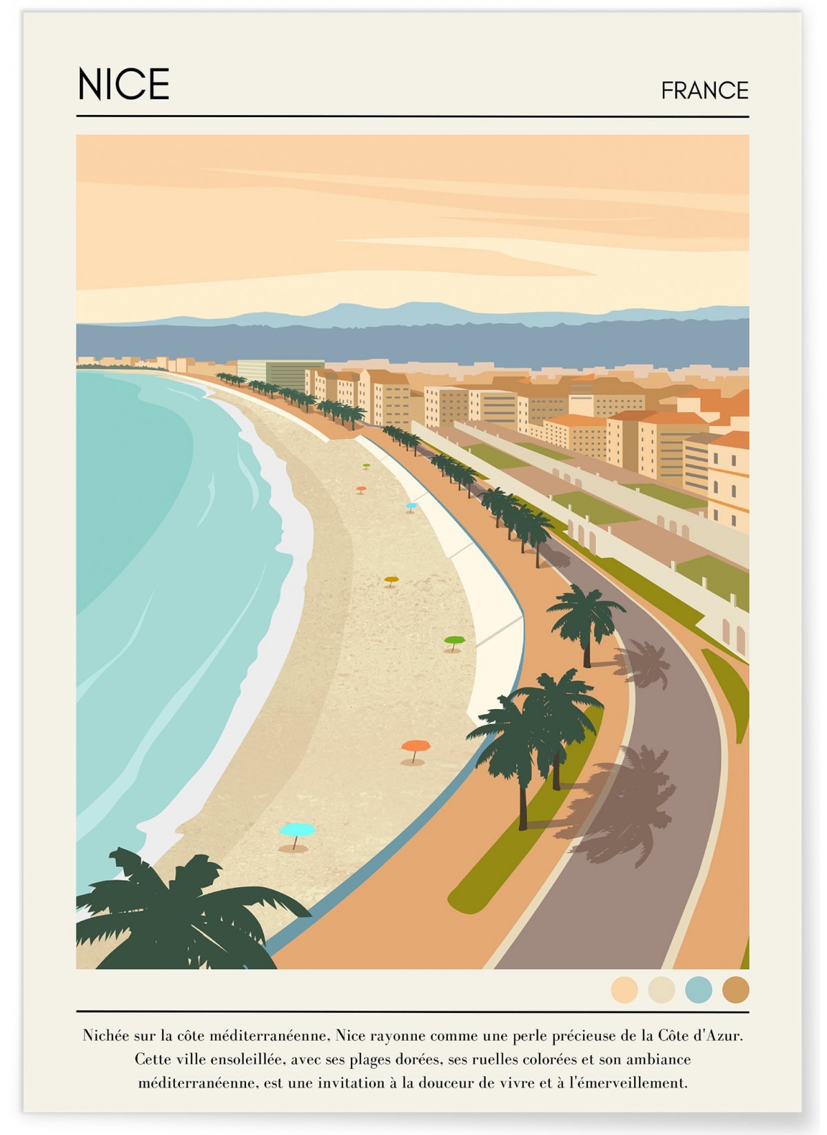Affiche ville Nice Vintage, L'AFFICHERIE
