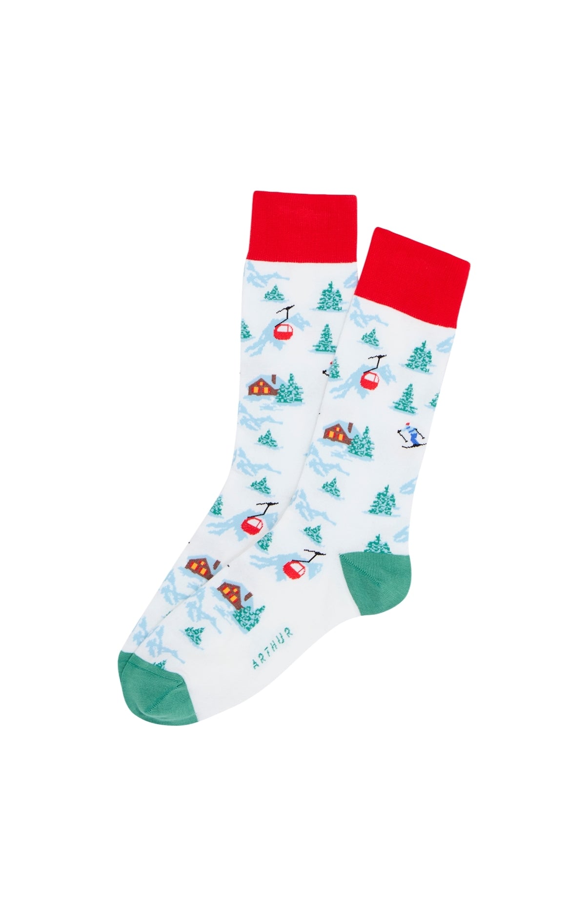 Chaussettes en coton imprimé Noël en altitude Neige, ARTHUR