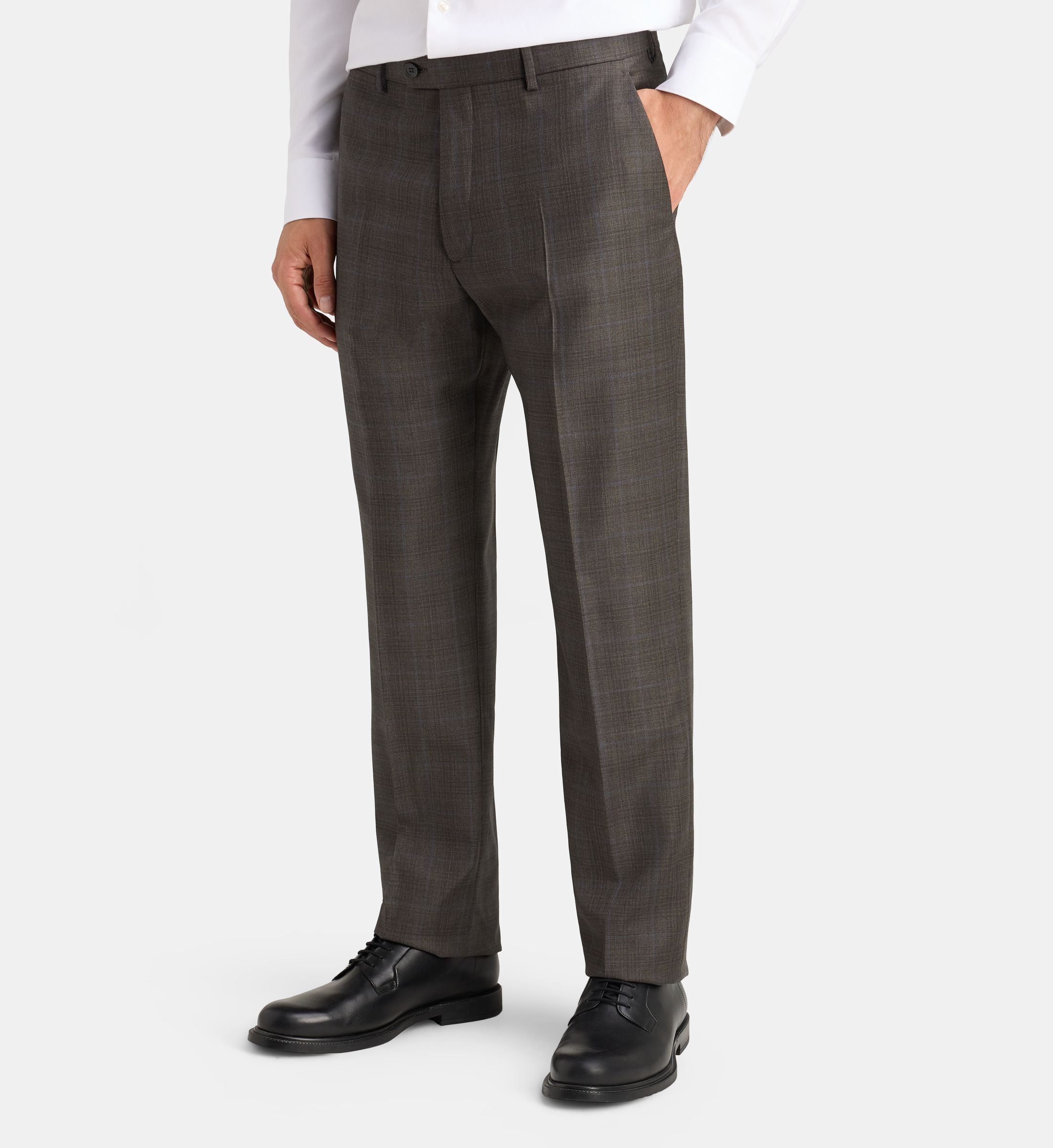 Pantalon de costume droit beppe à carreaux laine italienne, COMPTOIR GL