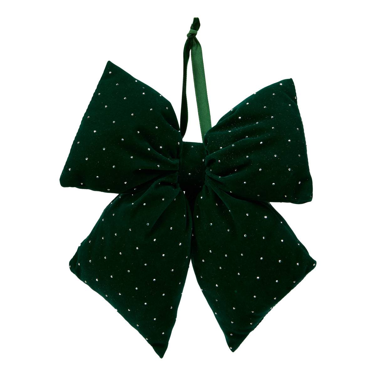 Nœud de sapin matelassé vert 24 x 20 cm, FEERIC LIGHTS & CHRISTMAS