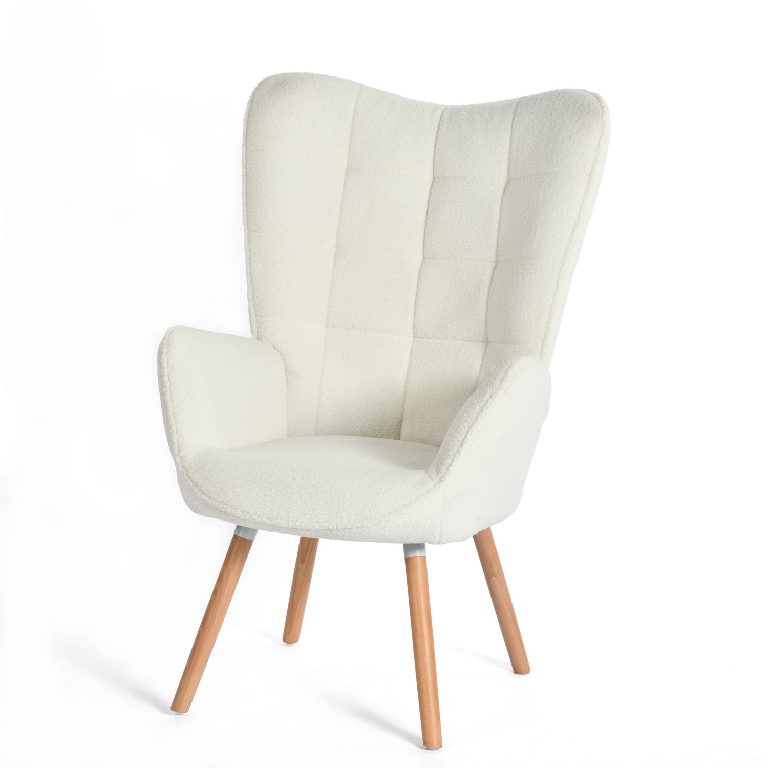 Fauteuil relax fauteuil confortable en bouclette scandinave, FUNKEL, MEUBLES COSY