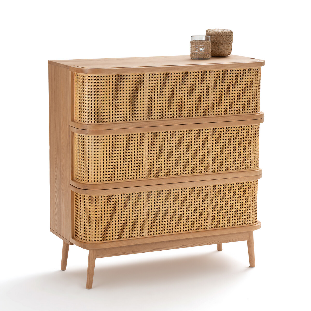 Laora Cane Chest of 3 Drawers