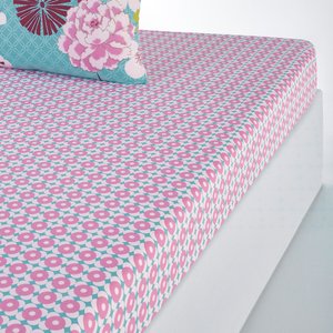 Floral 100% Cotton Fitted Sheet LA REDOUTE INTERIEURS image